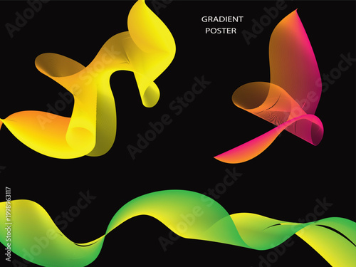 Abstract art with colorful fluid shapes and a vibrant gradient background
