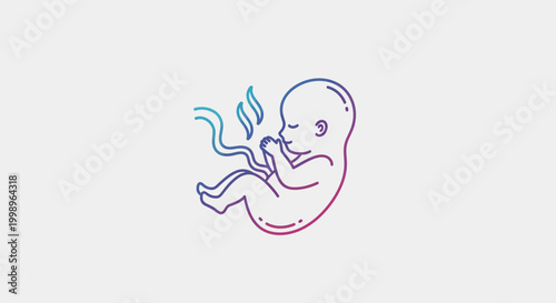 Fetus Development, Embryo in Womb, Medical Illustration, Human Growth, Pregnancy Concept