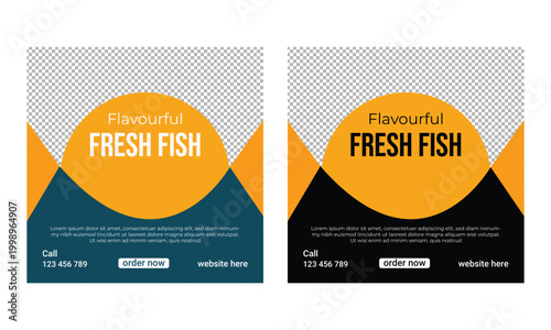 Fish social media post banner template