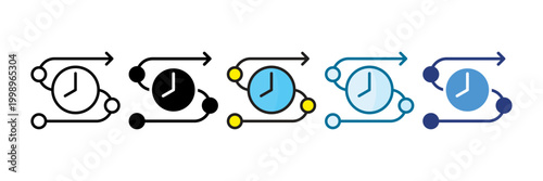 Tableau sur toile Timeline Icon Set Multiple Style Collection
