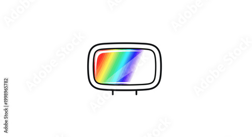 Retro Television Screen Displaying Rainbow Spectrum Colors