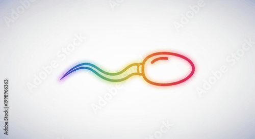 Rainbow sperm icon, abstract, colorful, science, fertility, reproduction, health, LGBTQ+