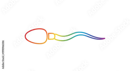Rainbow sperm illustration, pride, fertility, conception, LGBTQ+ symbol, abstract, colorful, science, health