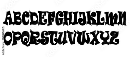 Grunge capital letters. Distressed font rough spray typeface with dirty paint texture, vintage eroded alphabet. 