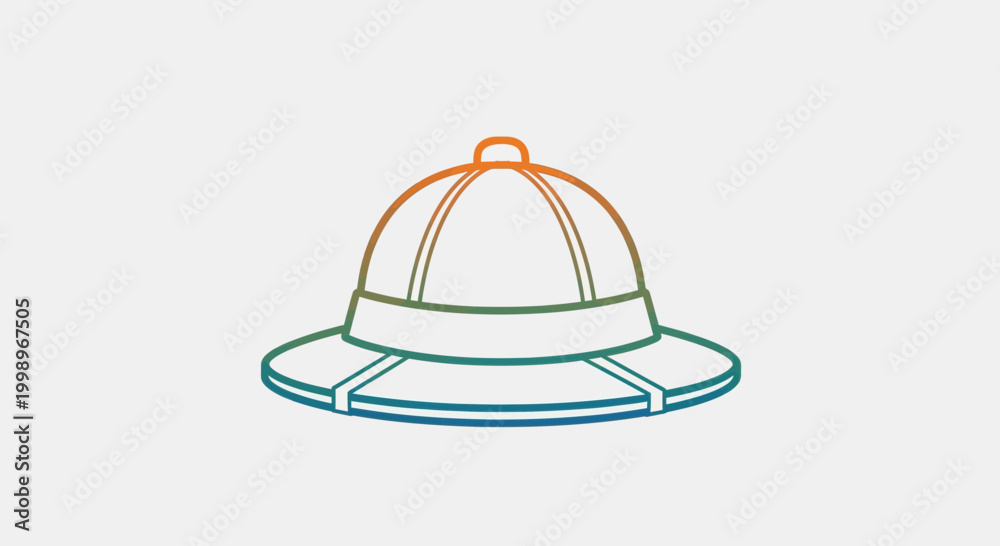 Fototapeta premium Pith Helmet Icon - Safari Hat, Explorer Gear, Adventure Symbol