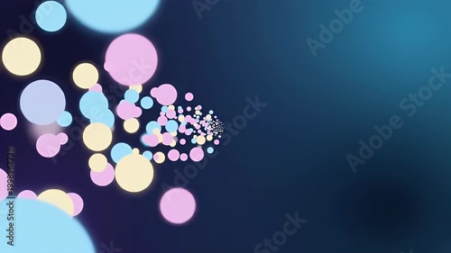 Abstract background of glowing spheres of various colors, creating a soft and ethereal atmosphere