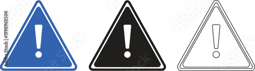 Warning sign variations solid silhouette and dotted line styles