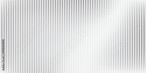 Glass background with silver ribbed effect and abstract 3D line pattern. Modern gray panel design for wall or window, adding light reflection and stylish texture to architecture.