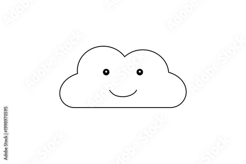 かわいらしい表情をした白い雲のイラスト