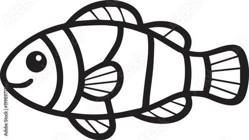 Fotografía Cute clownfish swimming in water Vector