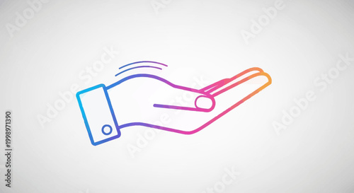 Open Hand Offering Support, Gradient Colors, Minimalist Icon, Helping Gesture
