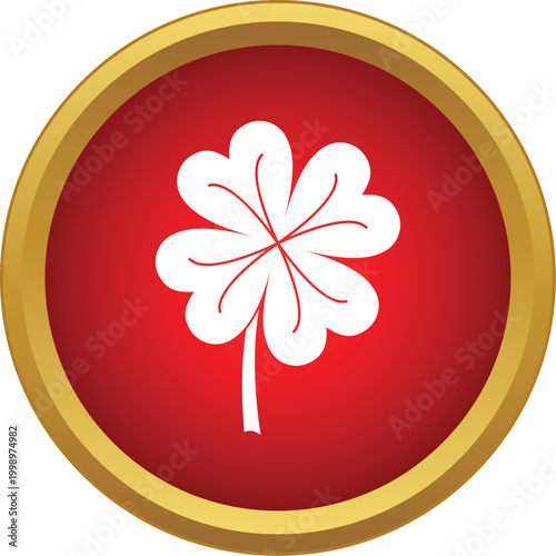 Four leaf clover icon representing fortune and good luck in a simple graphic design