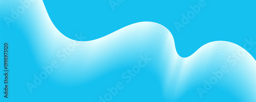 Abstract white smooth waves on a blue background.Vector illustration.