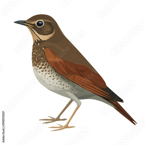 Flat 2D Thrush vector illustration, icon graphic on white background