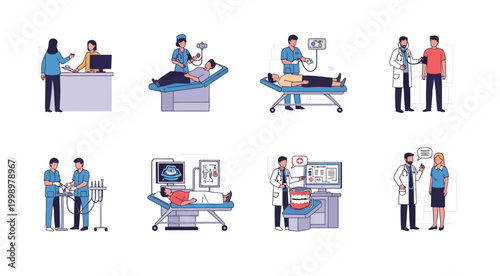 medical process illustrations on transparent background high quality