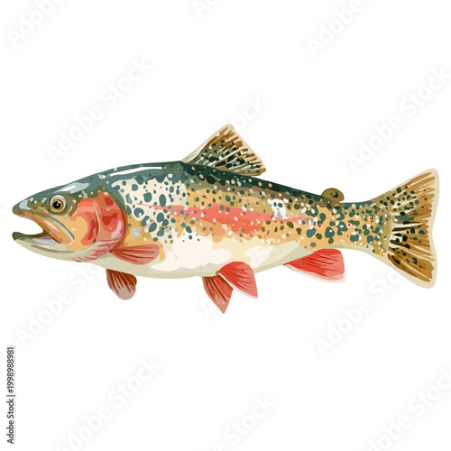 Trout, presented as a modern flat 2D vector icon graphic on a white background