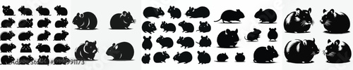 Canvastavla Hamster Silhouette Vector Illustration