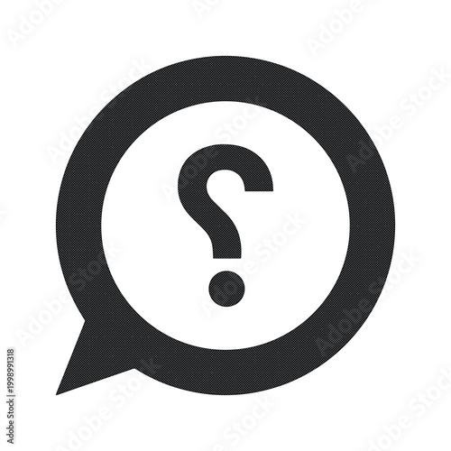 Black Question Mark Speech Bubble Icon Vector