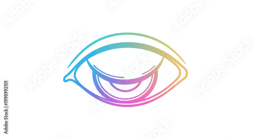 Vibrant Rainbow Eye Illustration - Abstract Vision and Perception Concept