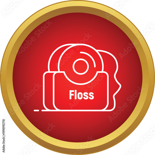 Floss container representing dental cleaning and oral health
