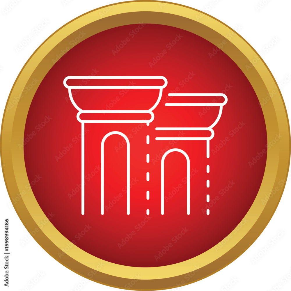 Fototapeta premium Ancient architectural columns icon outlining a historical landmark element