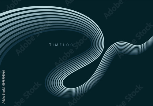 Dark flowing lines fading into depth, minimal abstract composition with smooth curves, layered motion and soft contrast creating calm and immersive visual atmosphere.