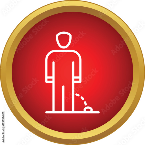 Person illustrating a problem with urination or a urological issue