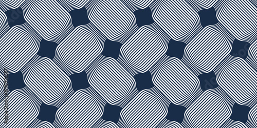 Weaving seamless pattern, traditional wicker lacing handcraft endless abstract background, geometric line weave wallpaper.