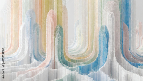 Abstract vertical lines with rough edges soft muted tones
