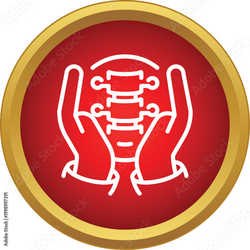 Hands supporting spine, representing chiropractic, massage, and osteopathy treatment