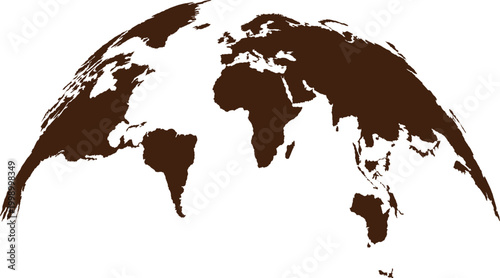 Red Curved world map vector illustration