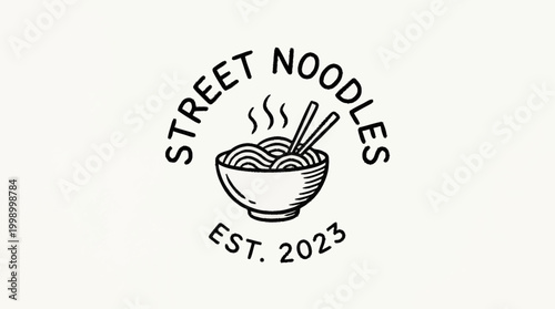 Street Noodles restaurant logo design.