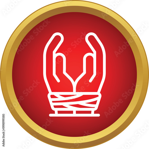 Hands bound illustrating concepts of arrest, hostage, and limited freedom