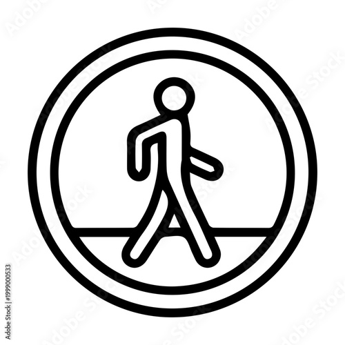 Pedestrian Walk Sign Vector