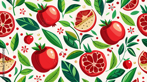 Fresh ripe strawberries with green leaves and stems attached