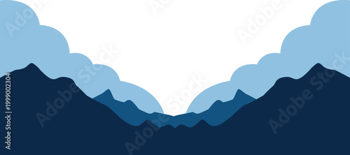 Ascension Day of Jesus Silhouette with Disciples, Followers Praying on The Mountain Looking Up. Vector Isolated