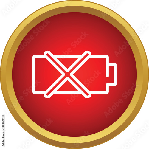 Empty battery symbol indicating low power or disconnection