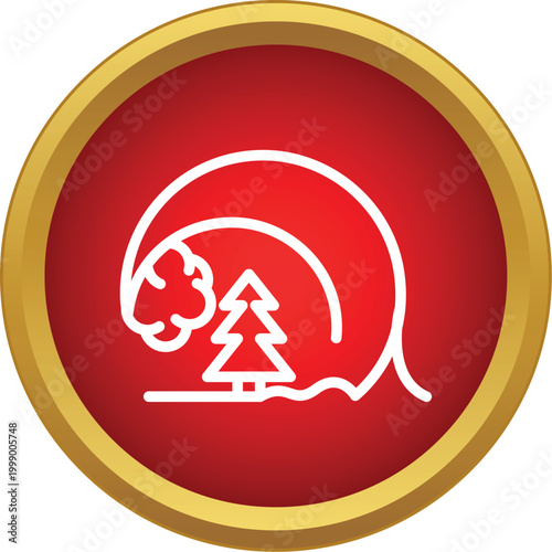 Tsunami tidal wave engulfing a tree creating a natural disaster warning icon