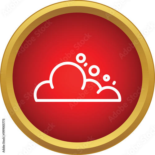 Landslide icon presenting falling rocks on a red circle background