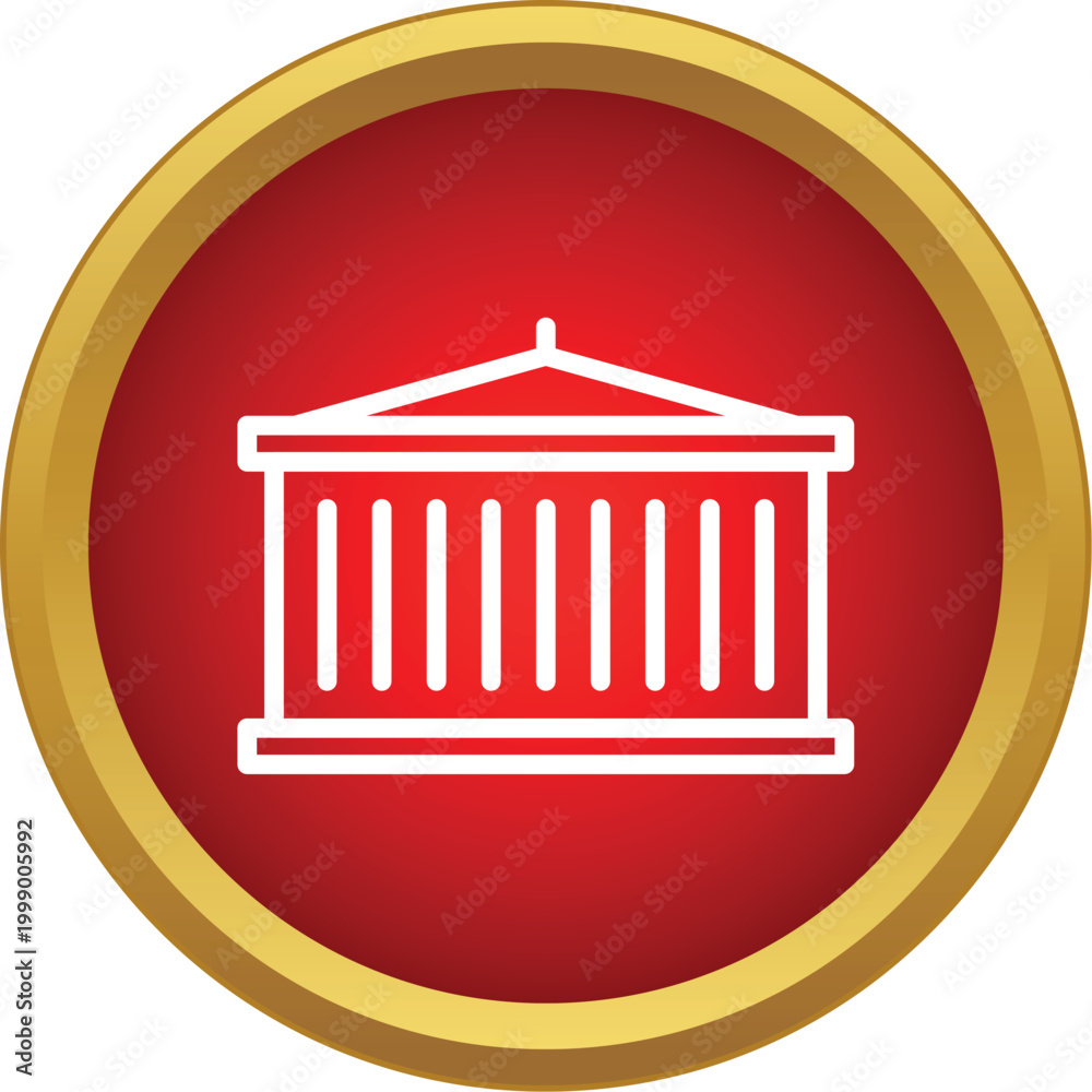 Fototapeta premium Ancient temple or courthouse icon representing law, justice, and government building