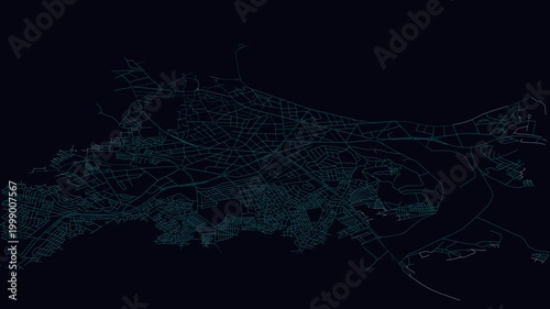 Tangier, Morocco, City Infrastructure Expansion Animation, Urban Visualization Technology
