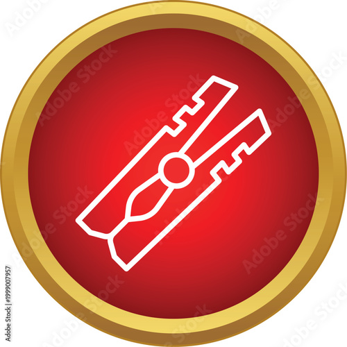 Clothes peg outline icon for laundry and household chores