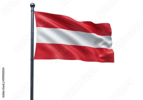 Waving flag of austria on a flagpole isolated on white background Free Download Waving flag of austria on a flagpole isolated on white background - GFXLoad