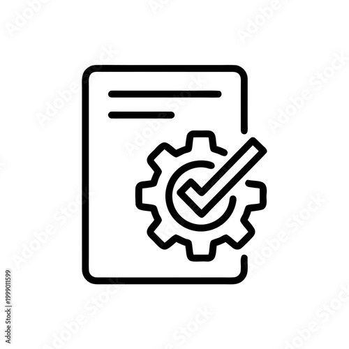 Automated Approval Workflow Line Art Icon Vector