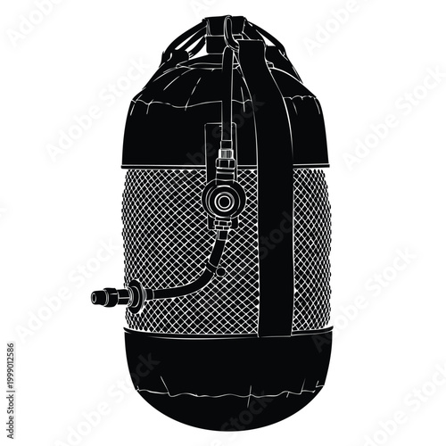 Emergency oxygen tank silhouette set bundle for technical rescue gear.