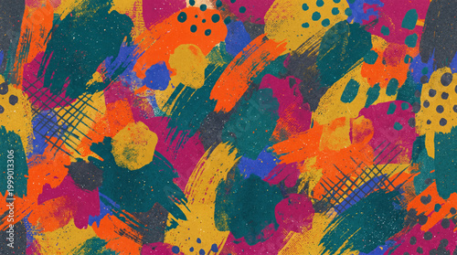 Abstract colorful paint texture brush stroke pattern rough surface vibrant background artistic backdrop painted paper modern design vivid color mixed media graphic texture