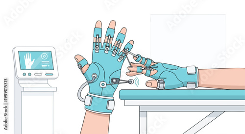 Rehabilitation glove for hand therapy, advanced medical technology for recovery and treatment