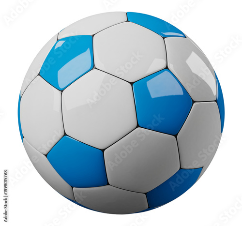 3D Stylish Blue and White Soccer Ball for High-Energy Soccer Games