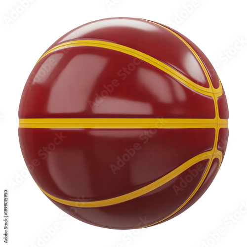 3D Classic Red and Yellow Basketball for Professional and Recreational Play