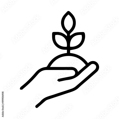 Hand holding plant sprout